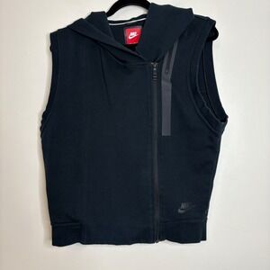 Nike‎ Tech Fleece Sleeveless Hoodie Vest Black Size M